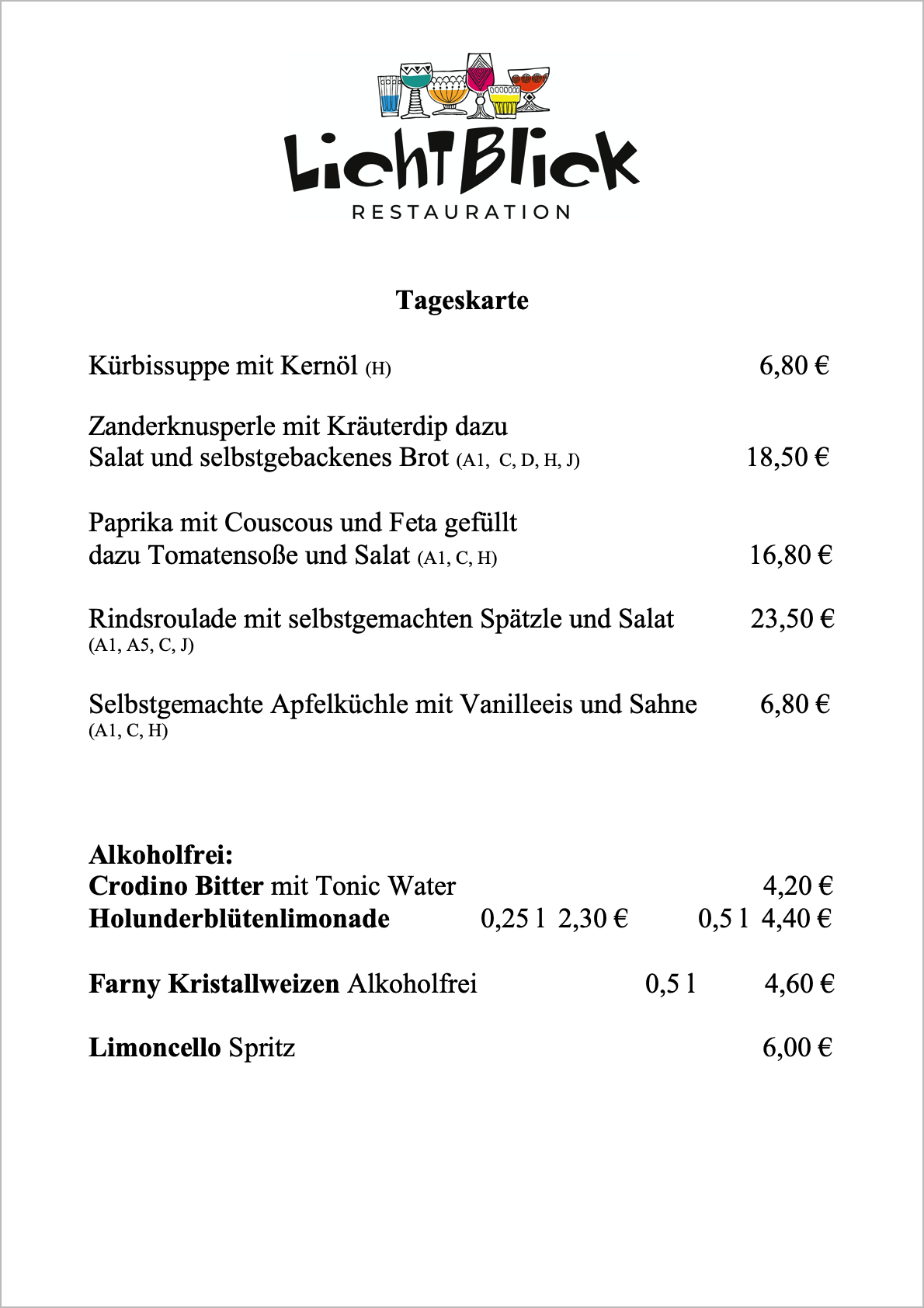 Tageskarte ab Freitag 03.10.2025
